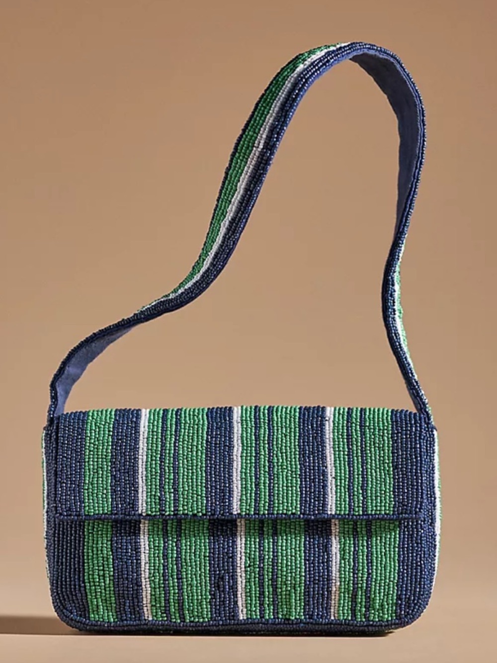 NWT Anthropologie Fiona Beaded Bag : Striped Edition